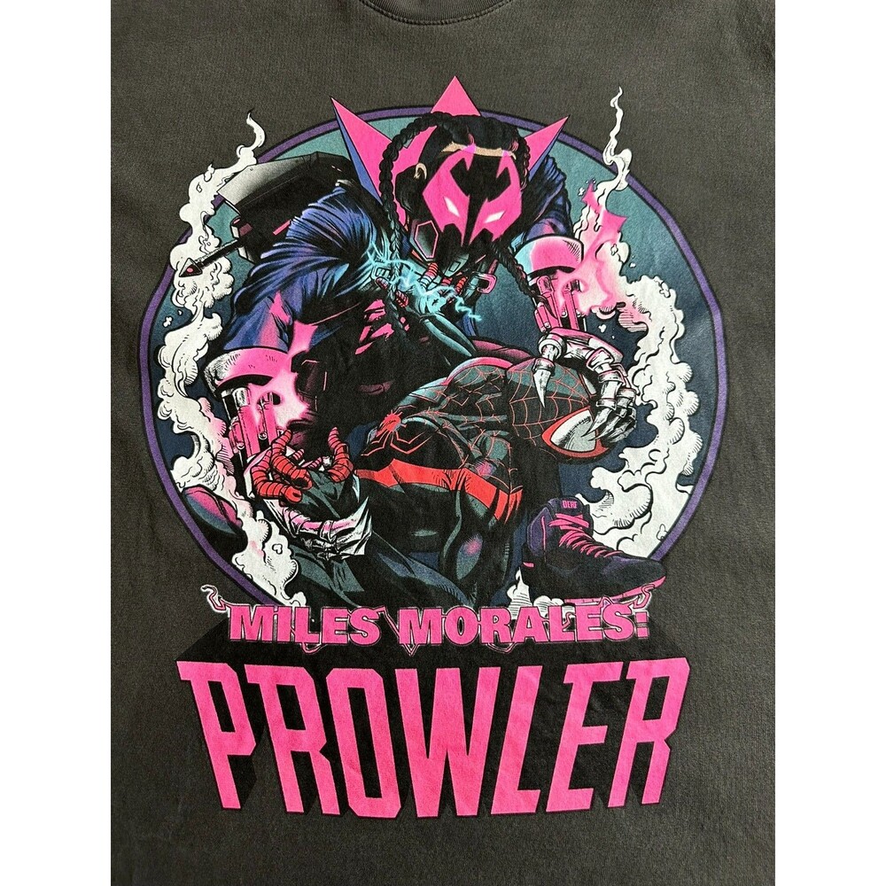 Miles Morales Prowler T Shirt Large Black Marvel Spider Man Graphic Tee